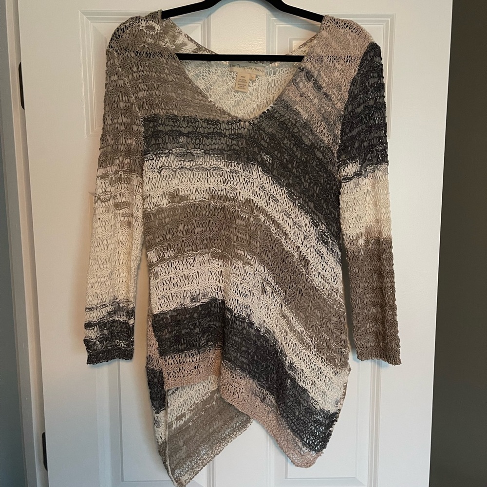 Asymmetrical Hem Crochet Sweater